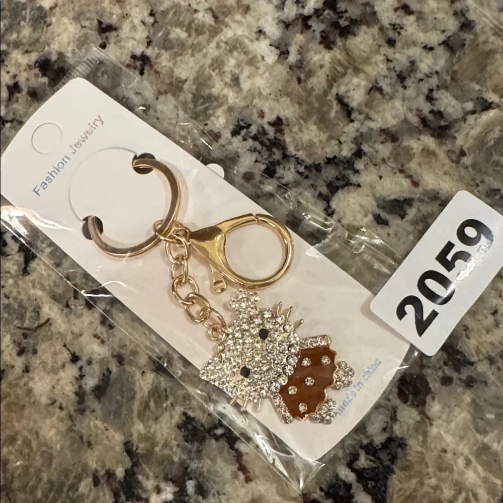 2059 Gold Tone Hello Kitty Key Ring and Bag Charm‎